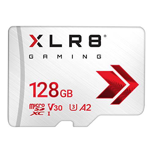 PNY XLR8 128GB 게이밍 Class 10 U3 V30 microSDXC 플래시 메모리 카드 - 100MB/ S, Class 10, U3, V30, A2, 4K UHD, 풀 HD, UHS-I, 마이크로 SD