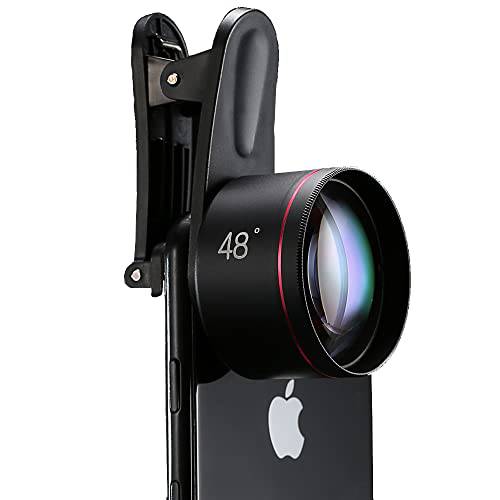 Kase 폰 3X 망원 렌즈 II 클립, 17mm 스레드 망원 Portrait 렌즈 부착식 아이폰 13/ 12/ 11/ 8/ 7/ XR/ Xs, 삼성 안드로이드 스마트폰