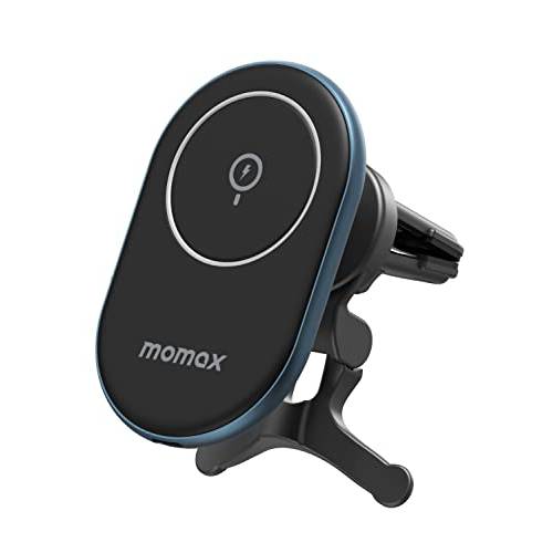 MOMAX 자석 무선 차량용충전기 아이폰 13/ 12, 360° 에어 벤트 자석 자동차 마운트 충전기 호환가능한 아이폰 13/ 13 프로/ 13 미니/ 13 프로 맥스/ 12/ 12 프로/ 12 미니/ 12 프로 맥스 (with USB-C 케이블)
