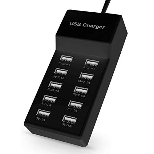 USB 충전 Station10-Port USB 충전기, 멀티포트 USB 충전기 스테이션 허브, 호환가능한 아이폰, 갤럭시, 아이패드 태블릿, 태블릿PC, and Other USB 충전 디바이스