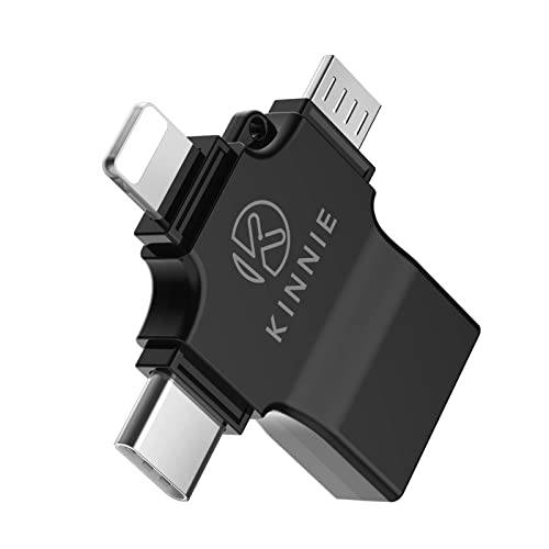 KKINNIE 3 in 1 OTG 컨버터, 변환기 타입 C and 마이크로 USB to 3.0 Female 어댑터 사용 데이터 전송, The USB OTG 어댑터 is 적용가능한 미디어 TV 스틱,막대, 안드로이드 휴대폰 or 태블릿 (블랙)