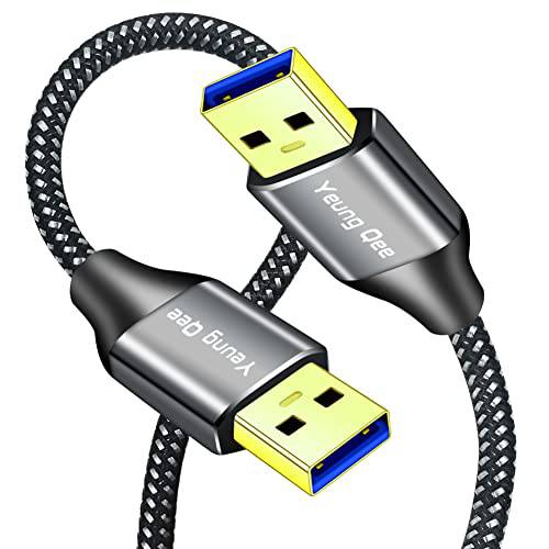USB 3.0 A to A Male 케이블 15 ft, 슈퍼 스피드 USB to USB 케이블 타입 A Male to Male 케이블 USB 3.0 더블 End USB 케이블 하드 디스크, 카메라, 노트북 쿨러, DVD 플레이어 and More (15FT/ 5M)