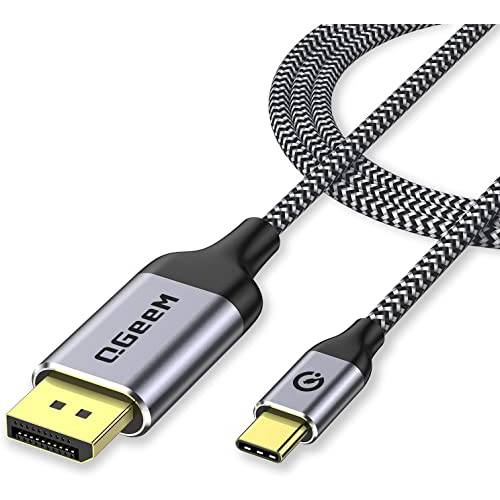 USB C to DisplayPort,DP 케이블 가정용 오피스, QGeeM 10ft (4K@60HZ, 2K@165Hz) 썬더볼트 3 to DisplayPort,DP 케이블 호환가능한 맥북 프로/ 에어, 아이패드 프로 2020/ 2018, 서피스 북 2, XPS 15/ 13 (10ft)
