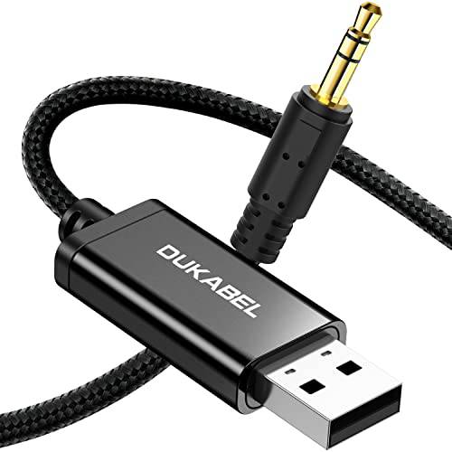 USB to 3.5mm Aux 케이블, DUKABEL USB to 3.5mm 잭 케이블 PC PS4 PS5 USB2.0 to 1/ 8’’ Male 예비 오디오 케이블 헤드폰 Speaker(4FT/ 1.2Meter) Do Not Work TV 자동차 PS3 트럭 앰프
