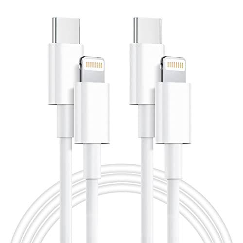 USB C to 라이트닝 케이블 (2 팩 6.6ft MFi 인증된) Powerline II 아이폰 13 13 프로 12 프로 맥스 12 11 X XS XR 8 플러스, 에어팟 프로, 지원 파워 Delivery(White)