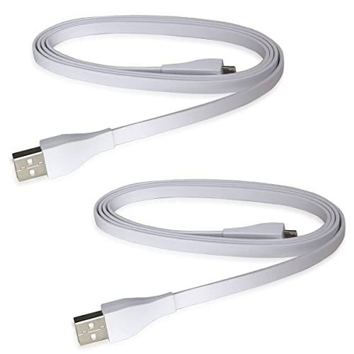 케이블 교체용 UE 붐 충전기, 1.2m USB 충전 케이블 호환가능한 로지텍 Ultimate Ears UE 원더붐/ UE 붐/ Megaboom/ 메가 붐 (2 팩, 화이트)