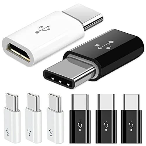 8 Pcs USB 타입 C 어댑터 마이크로 USB to Type-C 변환 커넥터 (Using 56K 저항기) 전송 at 고속 (블랙 and 화이트)