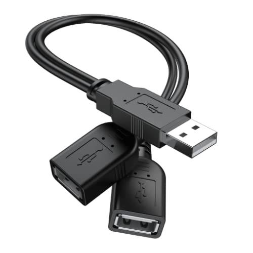 USB 분배기 Y 케이블, ANDTOBO USB 2.0 1 Male to 2 Female 분배기 허브 파워 케이블 연장 어댑터 케이블 PC/ 자동차/ 노트북/ U 디스크, etc