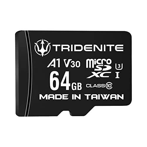 TRIDENITE 64GB 마이크로 SDXC 메모리 카드+ SD 어댑터 A1 어플 퍼포먼스, V30 UHS-I U3 4K