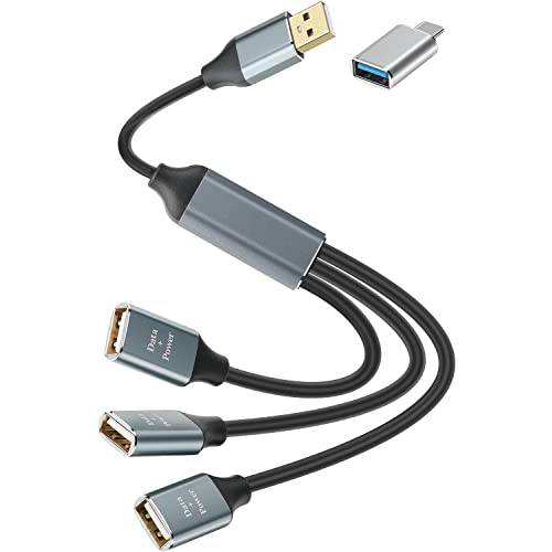 Pasow USB 분배기 Y 케이블, USB 2.0 A 1 Male to 3 Female USB Y 분배기 3 포트 허브 데이터 파워 케이블 연장 어댑터 케이블