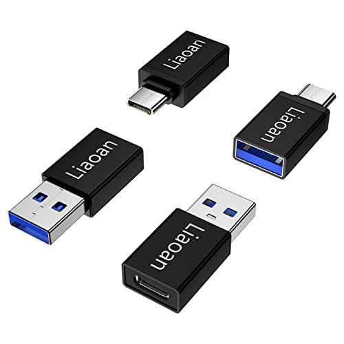 USB C to USB 어댑터, Type-C to USB 어댑터3.0, OTG 커넥터 [4 팩], 호환가능한 USB to 썬더볼트 3, 노트북, 스마트폰, PC and Other USB 디바이스