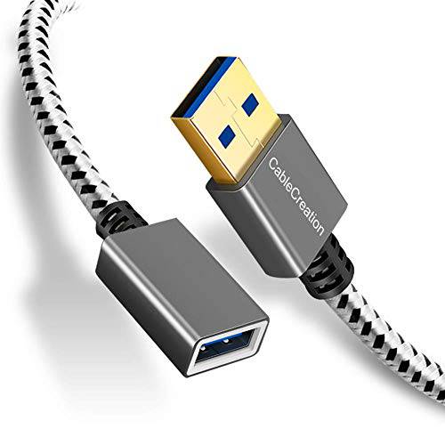 CableCreation 3.3 FT USB 3.0 연장 케이블, USB Male to Female 확장기 케이블, 호환가능한 VR, 플레이스테이션, 엑스박스, 키보드, 프린터, 스캐너, 스페이스 그레이 알루미늄