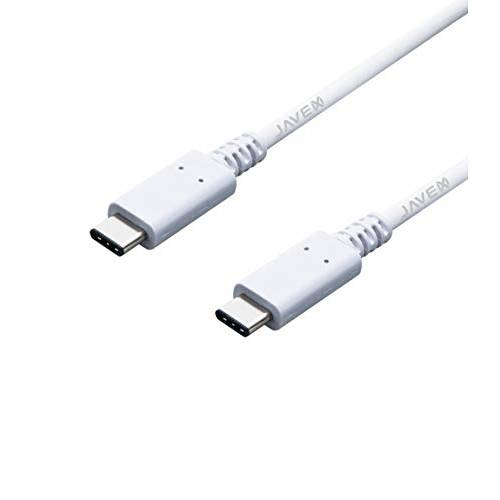 JAVEX [USB-IF 인증된, 100W/ 5A, E-Marker] USB C to USB C 데이터/ 충전 케이블 맥북, 노트북 and 스마트폰, 6 FT[1.8M], 화이트