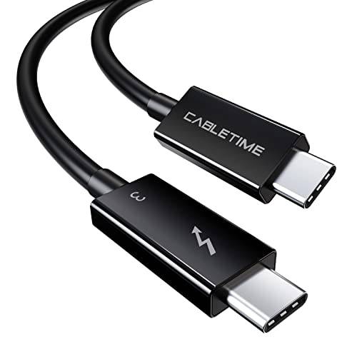CABLETIME 썬더볼트 3 케이블 40Gpbs/ 100W/ 5A, USB C 케이블 호환가능한 New 맥북 프로, 씽크패드 요가, 에일리언웨어 17 and More (2.6FT/ 0.7M)