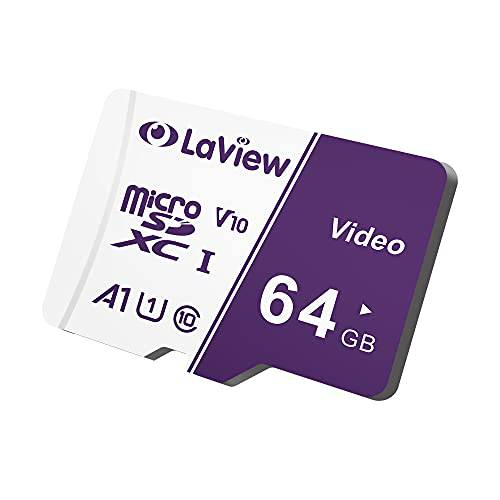 LaView 64GB 마이크로 SD 카드, 마이크로 SDXC UHS-I 메모리 카드  100MB/ S, 667X, U1, C10, FHD 비디오 V10, A1, FAT32,  고속 플래시 TF 카드 P500 컴퓨터 어댑터/ 카메라/ 폰/ 드론/ 대시보드 캠/ 태블릿, 태블릿PC/ PC