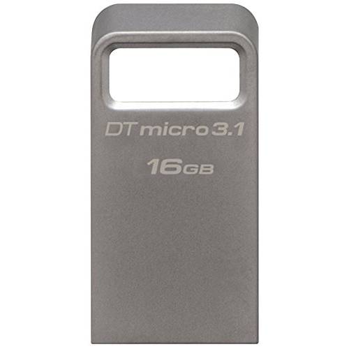 Kingston Digital 16GB DTMicro USB 3.1/3.0 Type-A Metal Ultra-Compact Flash Drive (DTMC3/16GB)