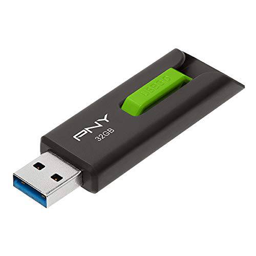 PNY Elite 프라임 USB 3.0 플래시드라이브, 32GB, 그레이/ 그린 (P-FD32GEL-GE)