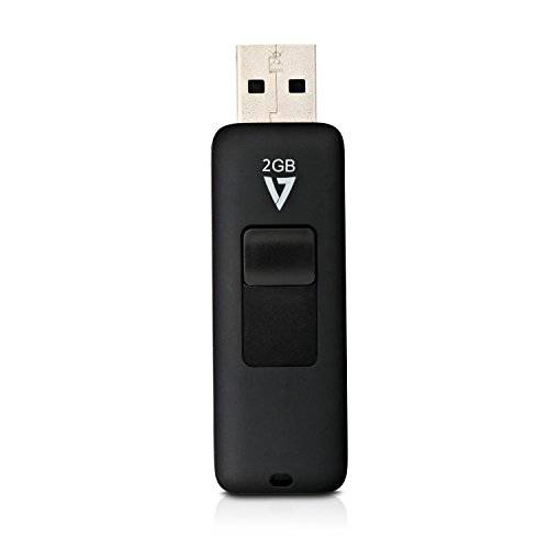 V7 2GB USB 2.0 플래시드라이브 with 접이식 USB 커넥터 - VF22GAR-3N, 블랙