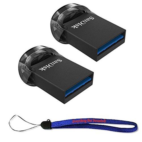 SanDisk 16GB 울트라 호환 USB 3.1 Low-Profile 플래시드라이브 (2 팩 번들,묶음) SDCZ430-016G-G46 펜 드라이브 with (1) Everything But 스트롬볼리 (TM) 스트랩