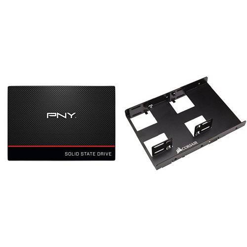 PNY CS1311 120GB 2.5 SATA III 내장 SSD ( SSD) - ( SSD7CS1311-120-RB)&  커세어 듀얼 SSD 마운팅 브라켓 3.5 번들,묶음