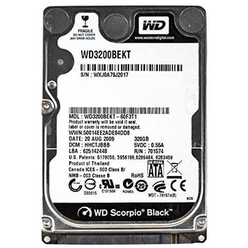 Western Digital WD Scorpio 블랙 WD3200bekt - 하드디스크 - 320 GB - Sata-300 (wd3200bekt) -