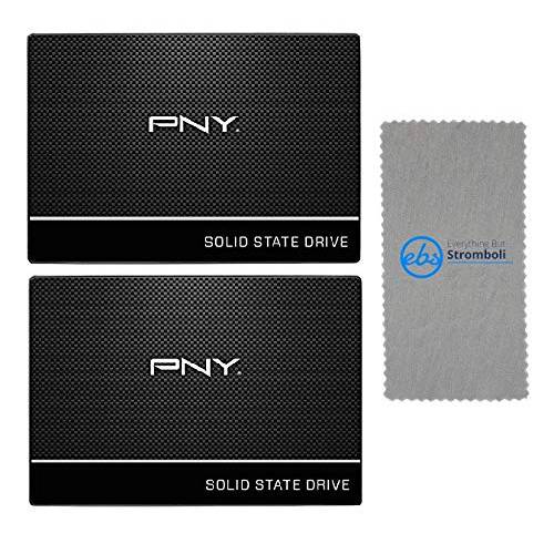 PNY CS900 240GB 2.5” Sata III 내장 SSD (SSD) 2 팩 for 컴퓨터&  노트북 스토리지 (SSD7CS900-240-RB) 번들,묶음 with (1) Everything But 스트롬볼리 극세사 Cloth