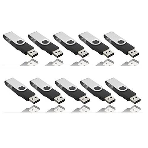 Wholesale 10 팩 1MB 벌크, 대용량 팩 USB 조명 Drives 스위블 썸 드라이브 메모리 스틱, 블랙 [Not 1GB]