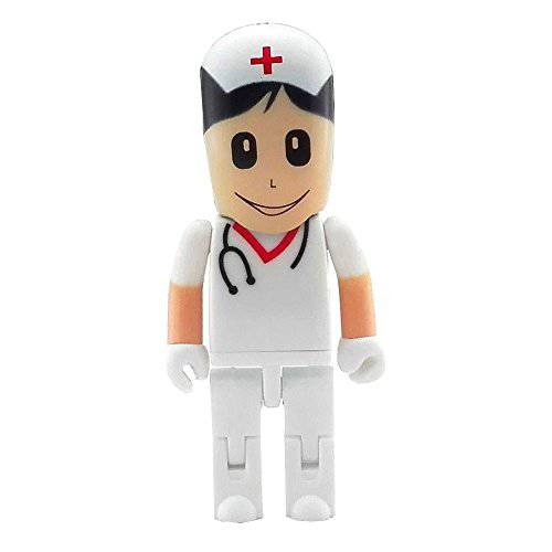 Aneew 16GB 화이트 모자 Pendrive Nurse 여성용 Hospital 로봇알람시계 USB 플래시드라이브 메모리 스틱