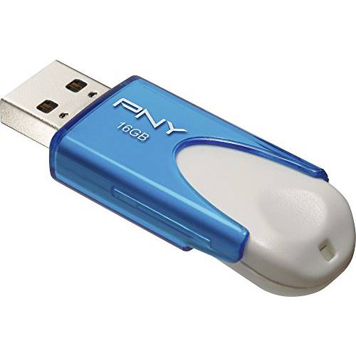 PNY - Attache 4 16GB USB 2.0 플래시드라이브 - 블루/ 화이트
