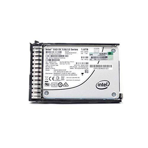 HPE 804612-004 DC S3610 SSDSC2BX016T4P 1.6TB SATA 6G 2.5-Inch SFF Intel SSD in Gen8 트레이 호환가능한 with HP Servers and 스토리지 Systems Proliant Hot-Pluggable Enterprise SSD