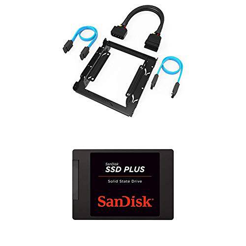 Sabrent 3.5-Inch to x2 SSD/ 2.5-Inch 내장 하드디스크 마운팅 Kit [ SATA and 파워 Cables Included] (BK-HDCC)+ SanDisk SSD 플러스 1TB 내장 SSD - SATA III 6 GB/ S, 2.5/ 7mm - SD SSDA-1T00-G26