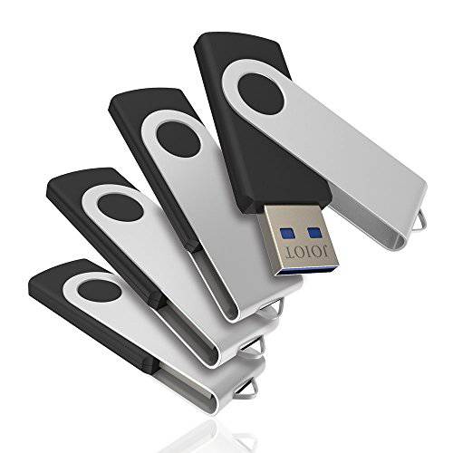 JOIOT USB 플래시드라이브 16GB 4 팩 USB 2.0 플래시드라이브 메모리 스틱 썸 드라이브 스위블 빈 날짜 스토리지 점프 드라이브 PENDRIVE, 블랙
