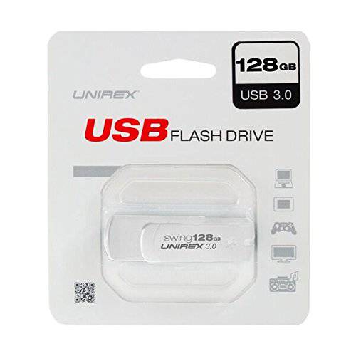Unirex USFW-328S USB 3.0 플래시드라이브, 스윙, 128GB, 화이트