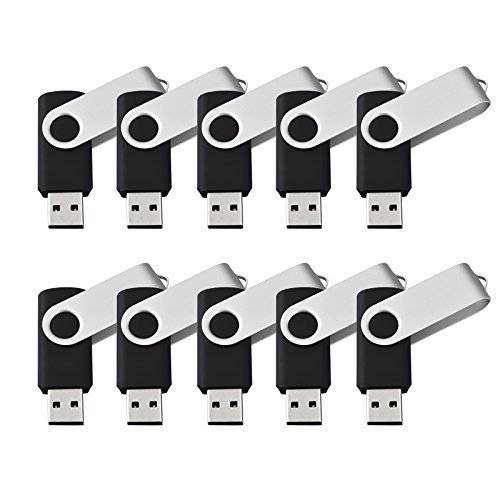 KEXIN USB 플래시드라이브 벌크, 대용량 20 팩 1GB 플래시드라이브 USB 썸 드라이브 점프 드라이브 벌크, 대용량 플래시드라이브S 스위블 USB 2.0 (1G, 20PCS, 블랙)