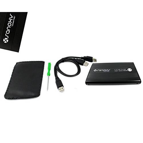 SANOXY  블랙 USB 2.0 to IDE 2.5 하드 Disk 드라이브 HDD 알루미늄 외장 케이스 인클로저 500GB 맥스 용량