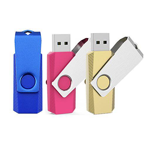 VICFUN 3PCS 64GB USB 플래시드라이브 USB 2.0 3 X 64GB 플래시드라이브s-Pink/ 블루/ 골드
