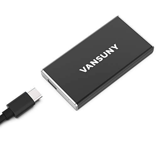 VANSUNY 1TB 외장 SSD, USB 3.1 550MB/ s High-Speed 읽기 필기 휴대용 SSD 외장 하드디스크 USB C 휴대용 SSD (1TB, 블랙)