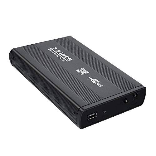 3.5 inch HDD 외장 케이스 USB 3.0/ USB 2.0 to SATA 외장 3.5 하드디스크 인클로저 Disk for 3.5 SATA HDD 외장 스토리지 박스 with 알루미늄 케이스 (USB2.0-Silver)