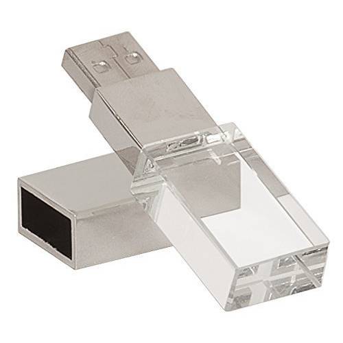 Laak 16GB New 크리스탈 투명 직사각형 정품 USB 플래시드라이브 3.0 웨딩 기프트 PENDRIVE, 실버