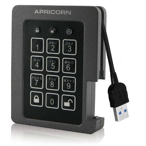 Apricorn Aegis 맹꽁이자물쇠,통자물쇠,자물쇠 2 TB SSD 256-Bit, FIPS 140-2 레벨 2 Validated 견고한 USB 3.0 Encrypted 외장 휴대용 드라이브 (ASSD-3PL256-2TBF)