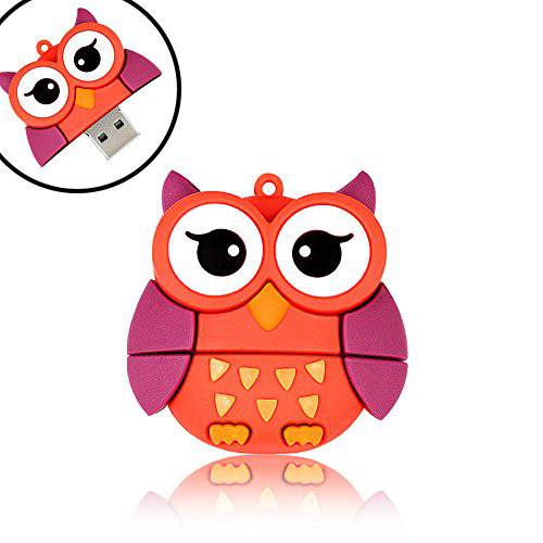 QICAIHU  참신한 큰 Eyes Owl 쉐입 Design 16GB USB 2.0 Animal 플래시드라이브 Cute 메모리 스틱 썸 드라이브 Data 스토리지 Pendrive 카툰 점프 드라이브 기프트