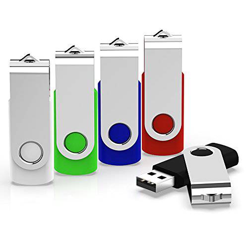 KEXIN  플래시드라이브 32 GB 5 팩 썸 드라이브 32GB USB 플래시드라이브 메모리 스틱 플래시드라이브S USB 2.0, 5 Multi-Color (블랙, 블루, 그린, 화이트, 레드)
