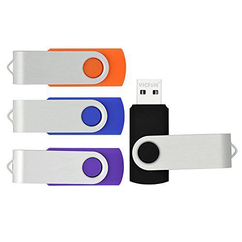 VICFUN 4 팩 32GB USB 플래시드라이브 USB 2.0 플래시드라이브 32GB 다양한색 벌크, 대용량