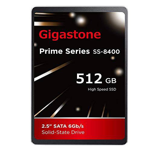 Gigastone 512GB 2.5 내장 SSD, 3D 낸드 SSD, SATA III 6Gb/ s 2.5 inch 7mm (0.28”), 읽기 up to 550MB/ s