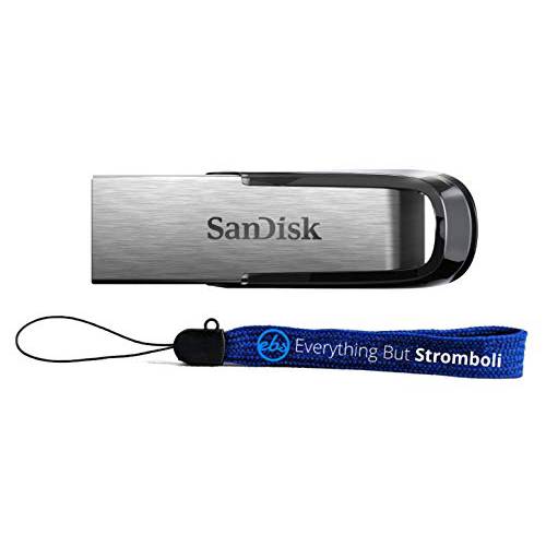 SanDisk 256GB 울트라 Flair USB 3.0 플래시드라이브 256 Gig 고속 메모리 펜 드라이브 (SDCZ73-256G-G46) 번들,묶음 with (1) Everything But 스트롬볼리 스트랩