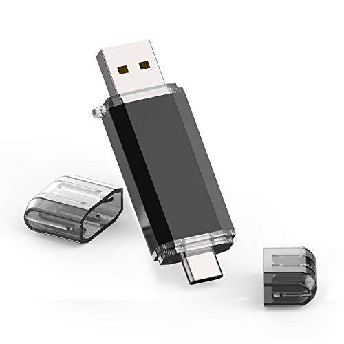 타입 C 플래시드라이브, 128GB 2 in 1 OTG USB C+ USB 3.0 듀얼 드라이브 방수 메모리 스틱 with 키체인,키링,열쇠고리 메탈 for 컴퓨터, 맥북, Google’s Chromebook Pixel, 삼성 갤럭시 (TYPE-C128GB)