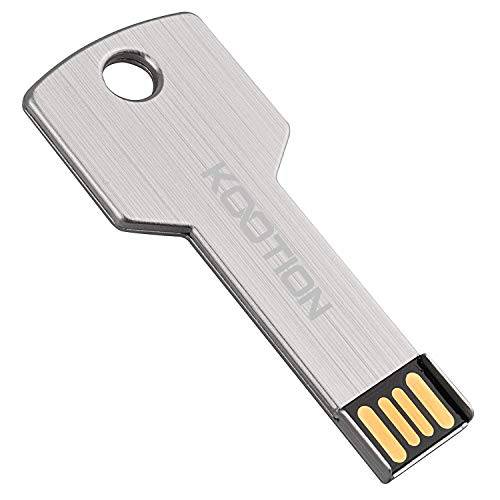 KOOTION 32GB USB 키 플래시드라이브 메탈 썸 드라이브 USB2.0 메모리 스틱 키체인,키링,열쇠고리 Tile Design, Sliver