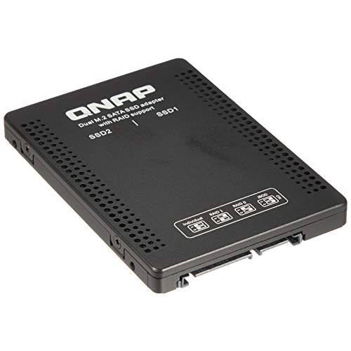QNAP  듀얼 M.2 SATA SSD to 2.5” SATA RAID 어댑터 컨버터, 변환기 - 2 x M.2 2280 SSD to 3.5” SATA 어댑터 with RAID 지지,보호 for PC and NAS. (QDA-A2MAR)