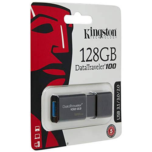 Kingston 128GB DataTraveler 100 G3 USB 3.0 100MB/ s 읽기, 10MB/ s 필기 (DT100G3/ 128GB)