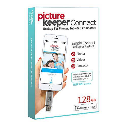 아이폰 스마트 USB 플래시드라이브 128GB [애플 MFI 인증된] Picture Keeper Connect - 라이트닝 메모리 Expansion 백업 for 애플 iOS